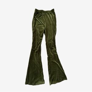 Green Velvet Flare Pants